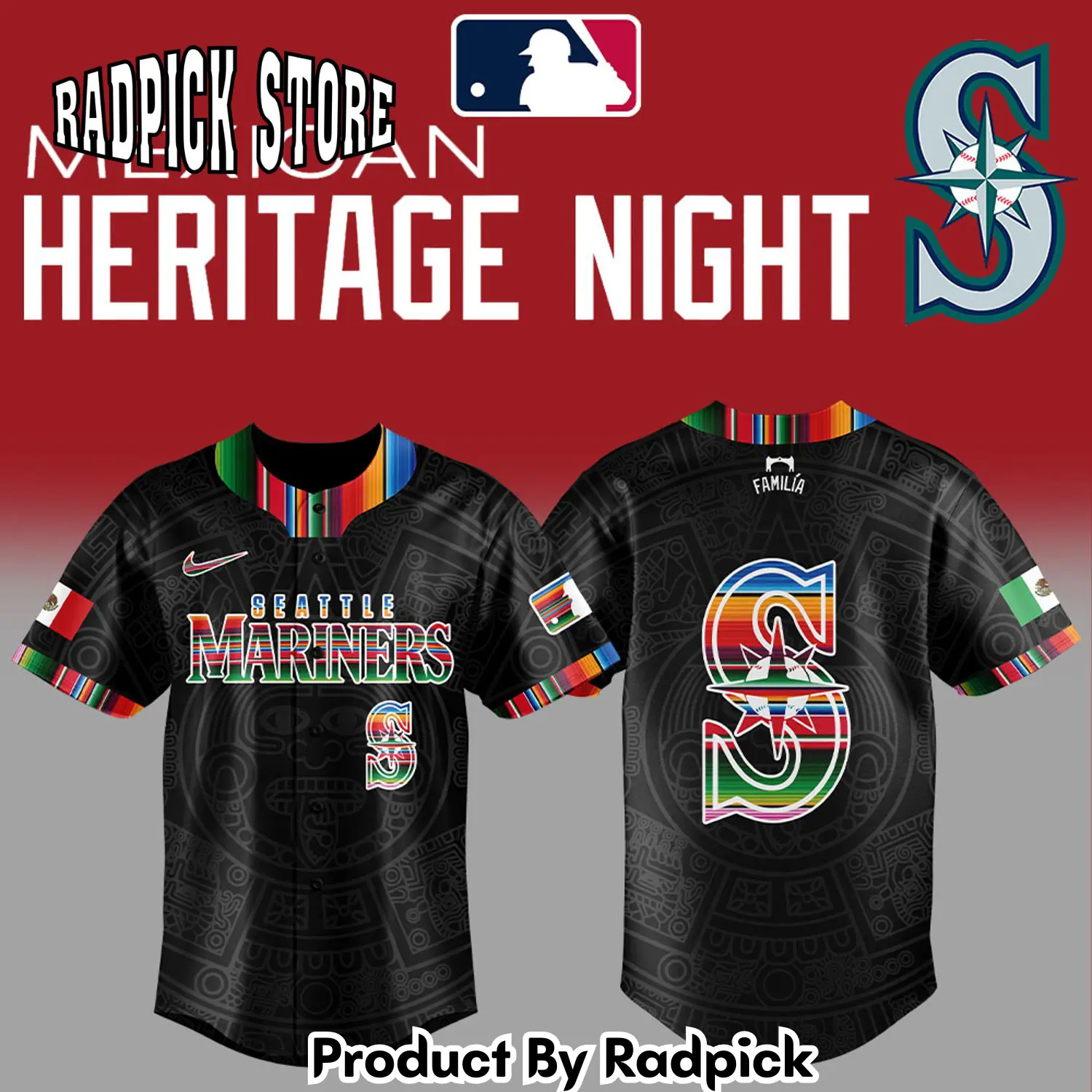 Radpick seattle mariners mexican heritage night baseball jersey rp127108
